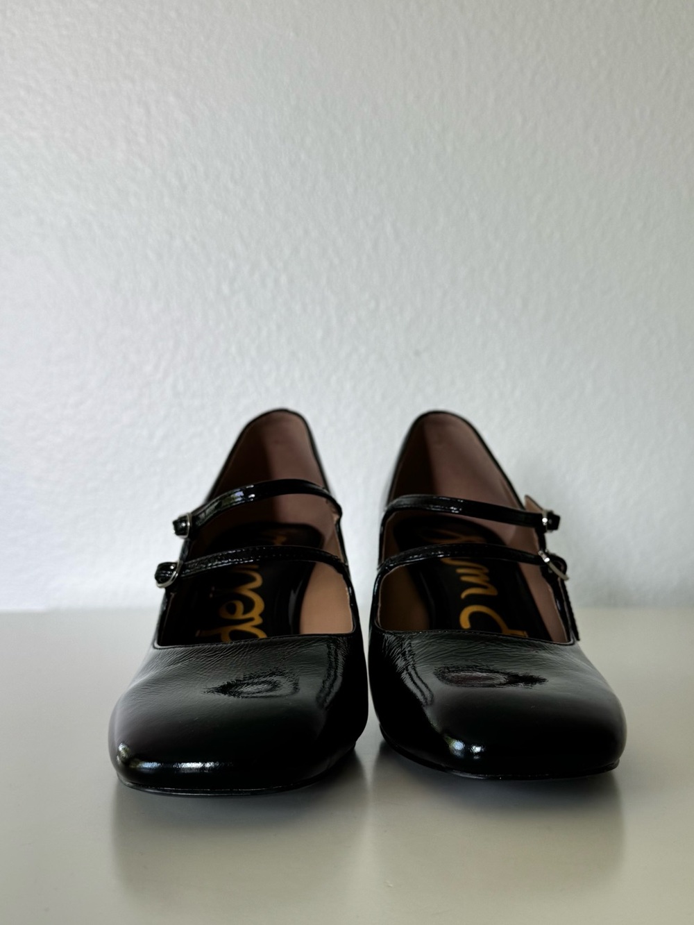 Sam Edelman Patent Double-Strap Mary Jane Block Heels Pump Shoes, 8.5 - Picture 6 of 11